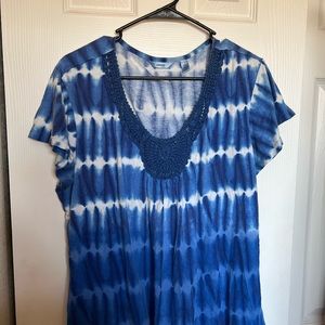 Izod tye dye crochet blouse